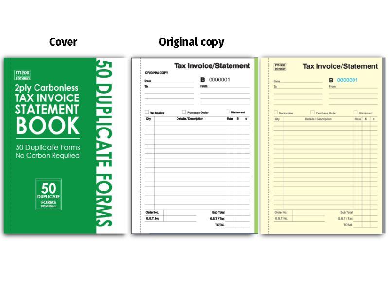 Invoice Statement Book - 2 Ply Carbonless (5 Packs)