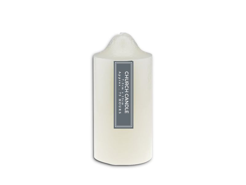 Church Candle - White 15cm (Set of 24)