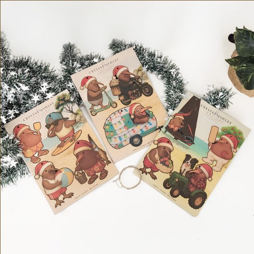 Pop-Out Ornaments: Kiwi Xmas Set 3 POP-OUT Ornaments