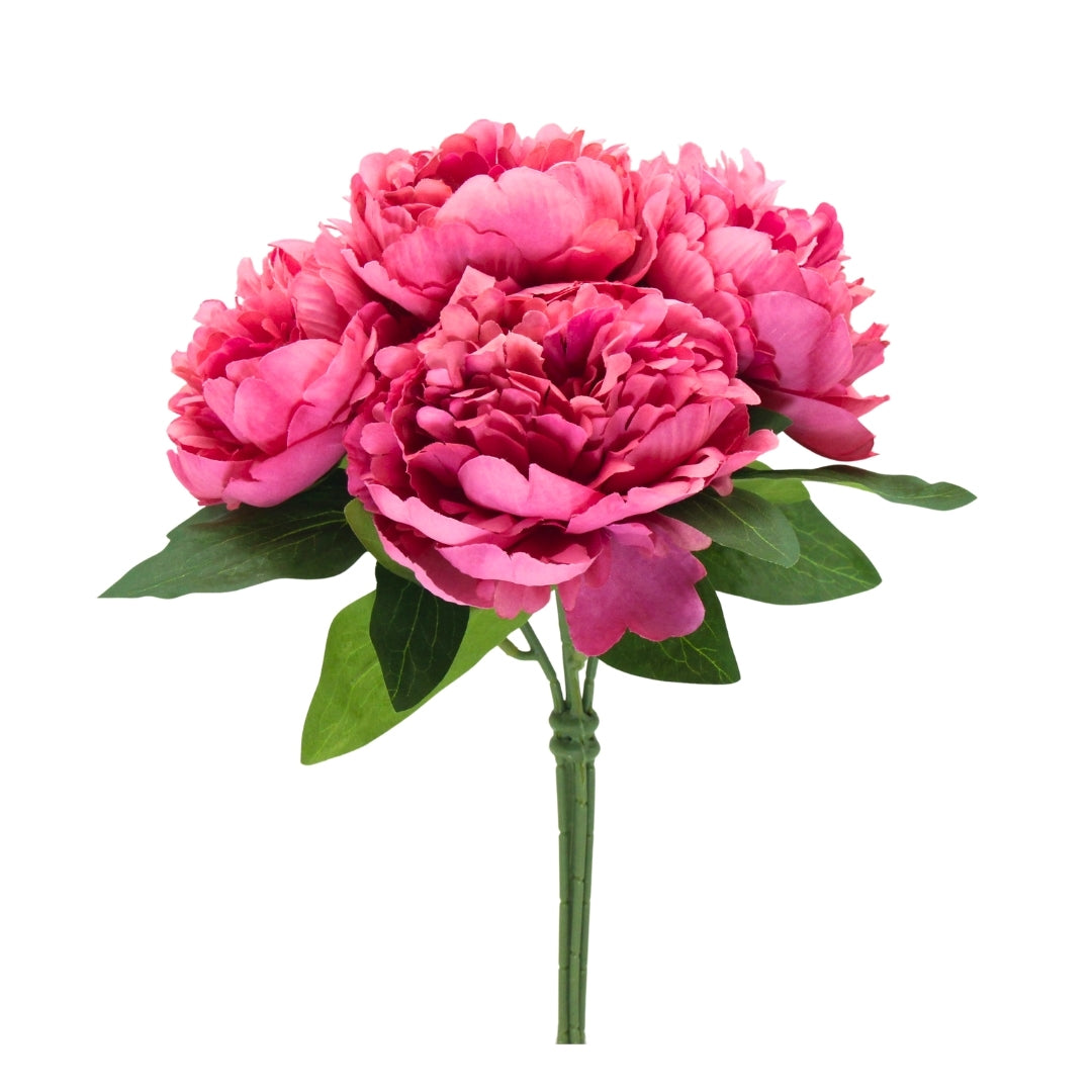 Artificial / Faux Flowers - Peony Flower Bouquet Dark Pink