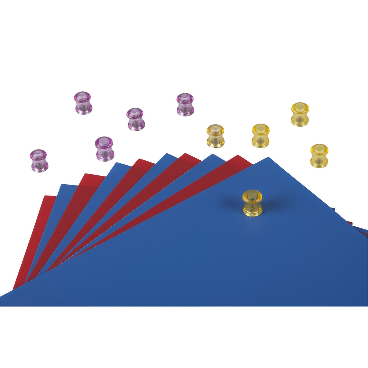 Assorted color circles, Quartet Extra Strong Magnets, ideal for holding documents and photos on any magnetic surface.