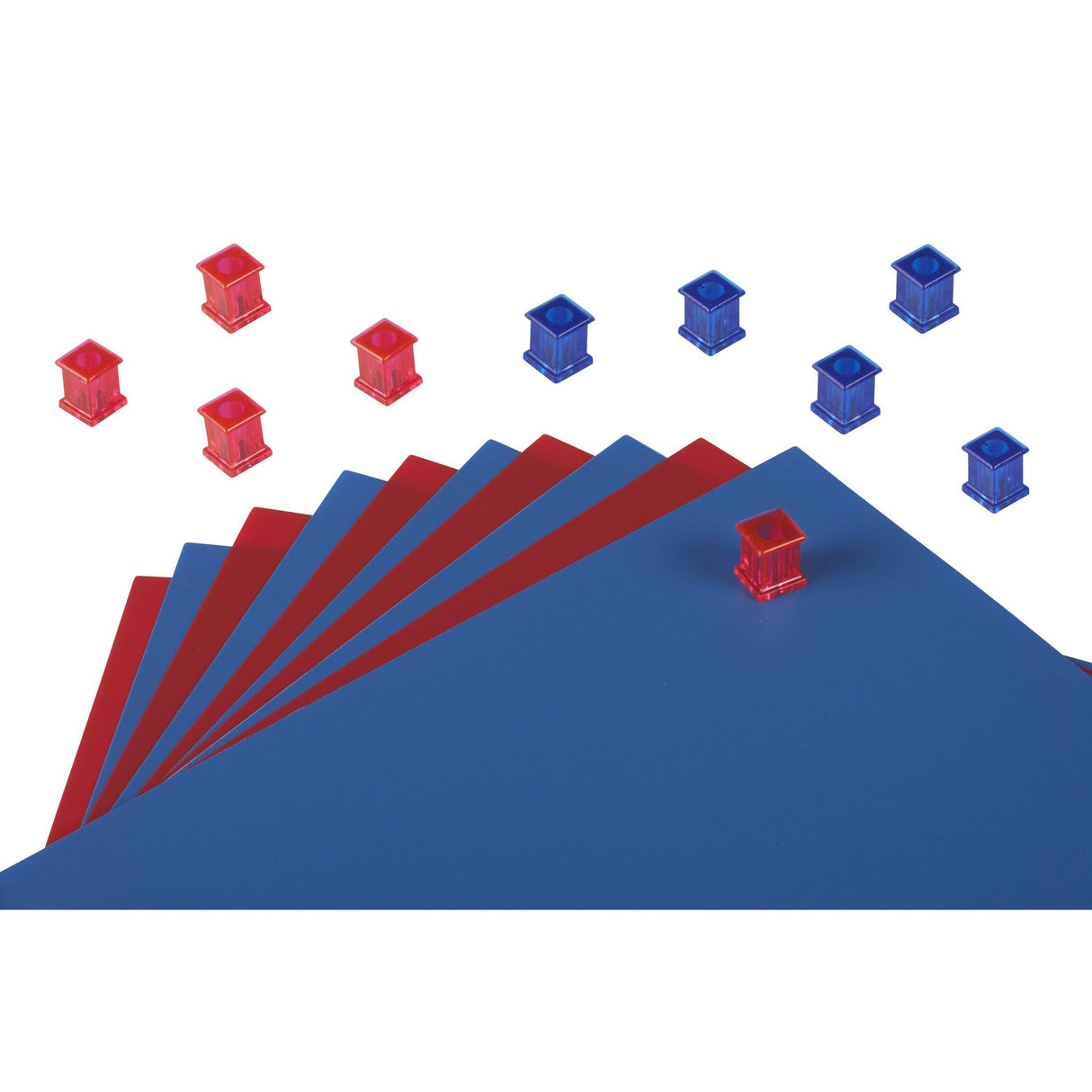 Quartet Extra Strong Magnet Squares 10pk in assorted colors, perfect for holding documents and photos securely on magnetic surfaces.