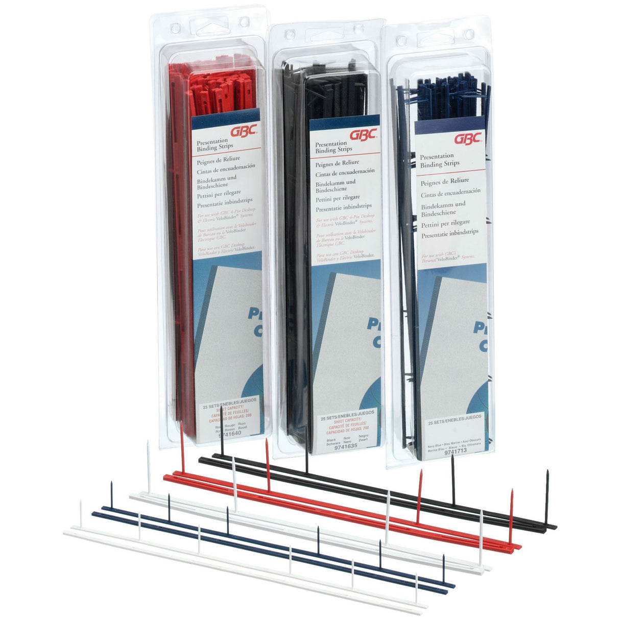GBC Binding Strip Evb 4 Prong Black Pk25