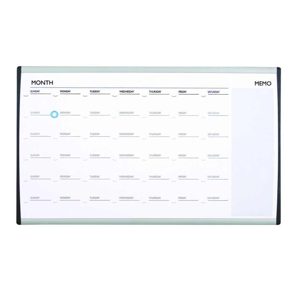 Quartet Arc Cubicle Calendar Board, 760x460mm, with durable magnetic surface and sleek aluminium frame for efficient organization.