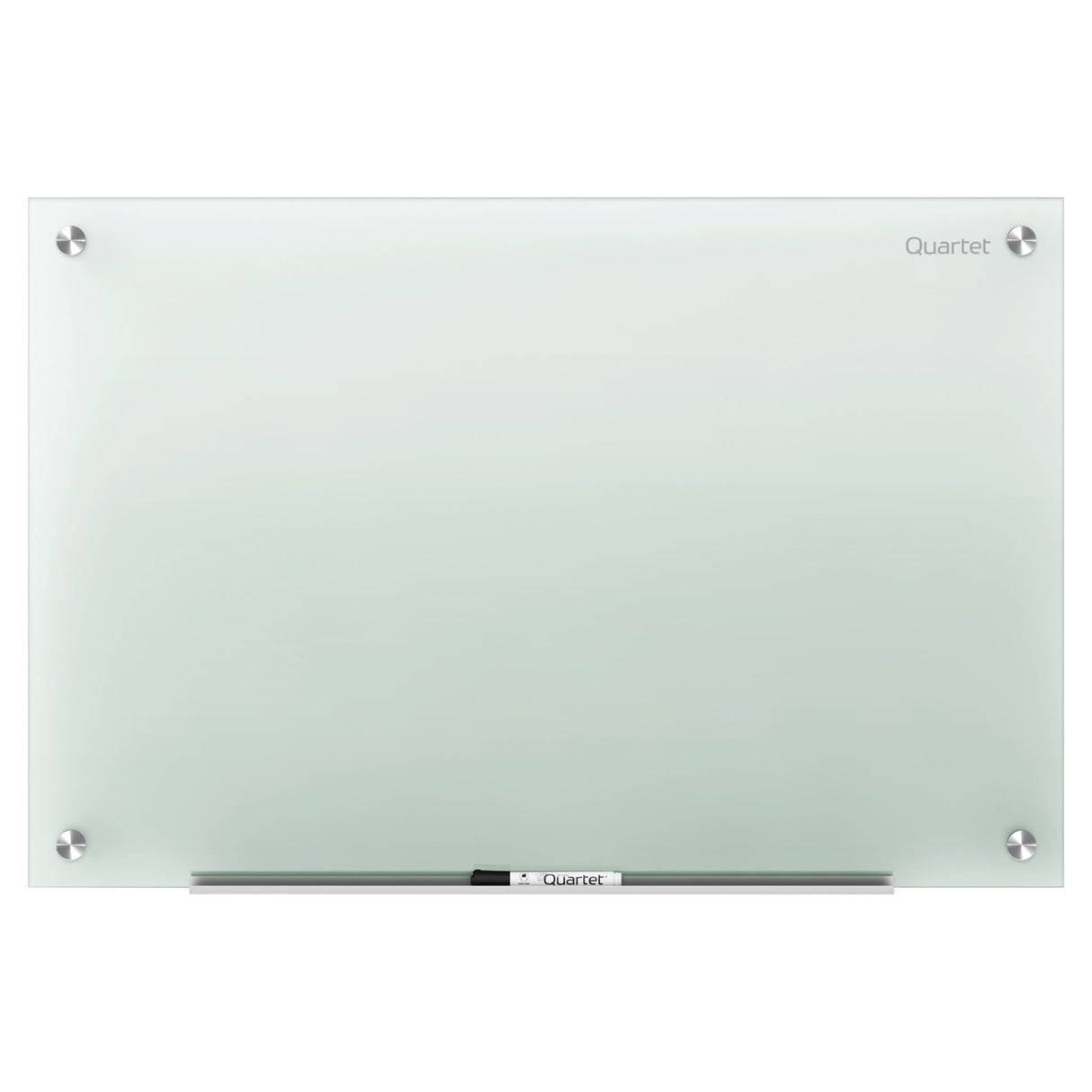 Frosted glass dry erase board 450x600mm, versatile mounting, includes marker, 15-year warranty, ideal for home or office use.