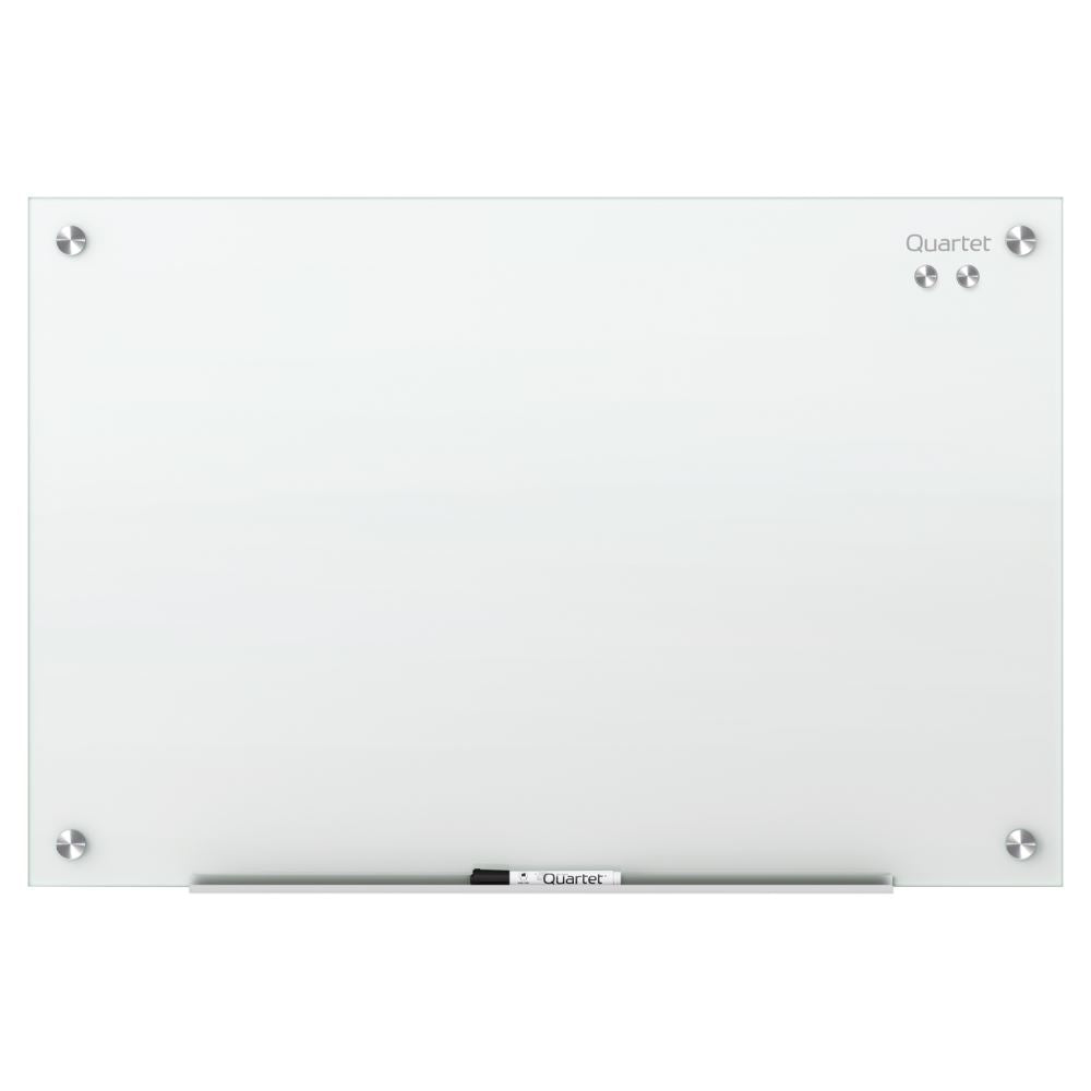 Elegant QUARTET INFINITY GLASS BOARD 450x600mm with a durable magnetic surface, ideal for modern workspaces.