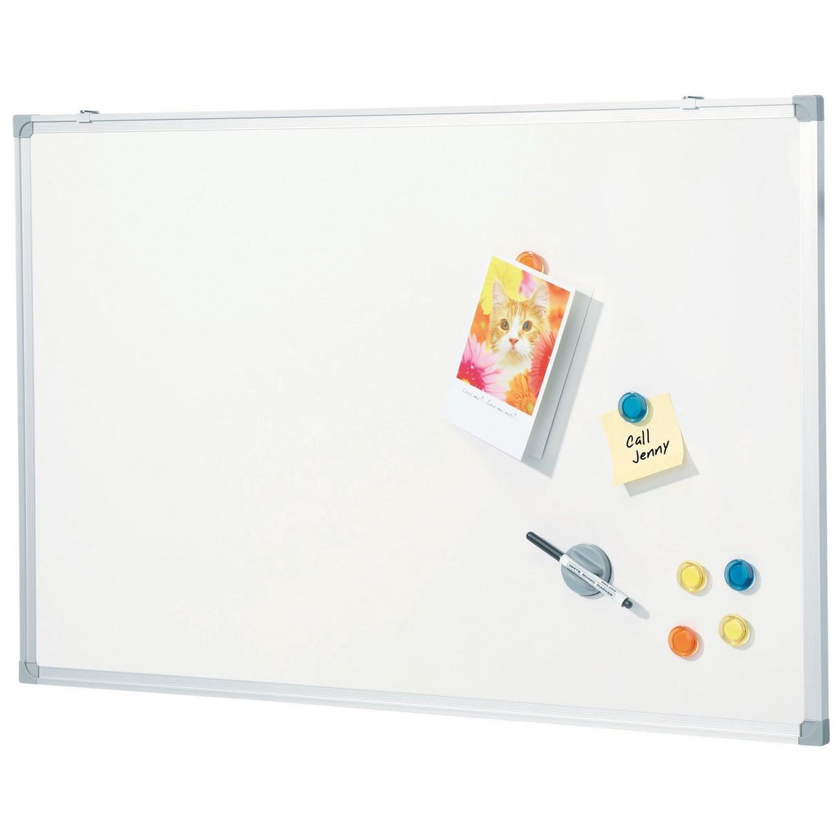 Quartet Economy Magnetic Whiteboard 900x600mm with aluminium frame, magnetic surface, and included carry case for easy transport.