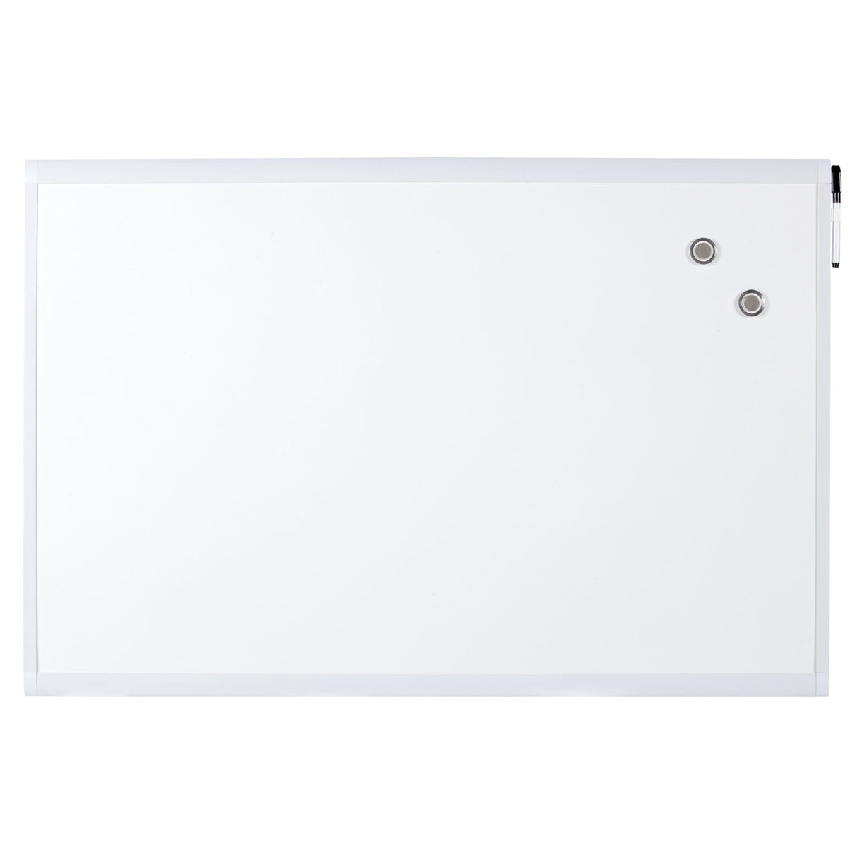 Quartet Basics Whiteboard 900x600mm with magnetic surface, ideal for planning and brainstorming in offices and classrooms.