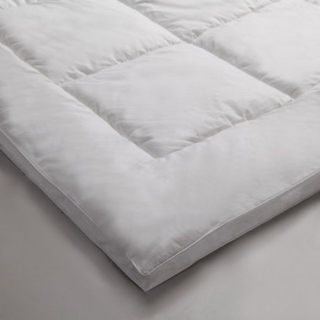 Luxurious Double Microfibre Quilt Duvet in white, 350 gsm, hypo-allergenic, with elegant cotton cover and piped edges.