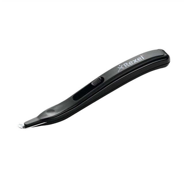 Rexel Eco Staple Remover Extract-It: slim, lightweight, eco-friendly tool for easy staple removal with integrated magnet.