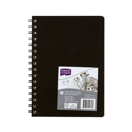 Pack of 5 Derwent A5 sketchbooks with 120 pages of acid-free 110gsm paper, ideal for various artistic media.