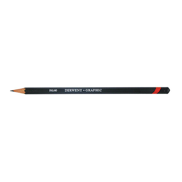 Derwent Graphic Pencil 8B pack of 12 for rich dark lines, ideal for shading, texturing, and intricate detailing in artwork.