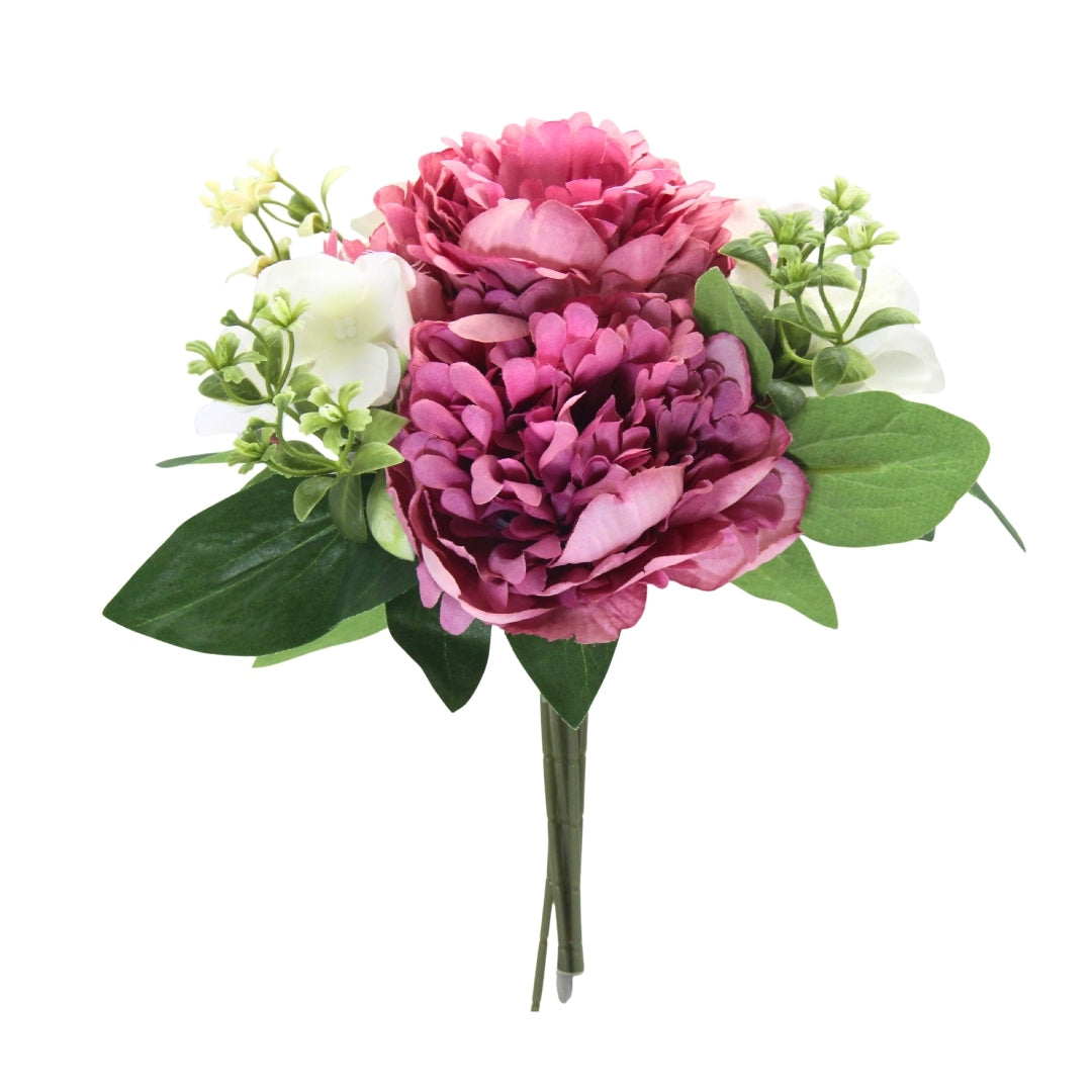 Artificial / Faux Flowers - Mixed Flower Bouquet Purple and White