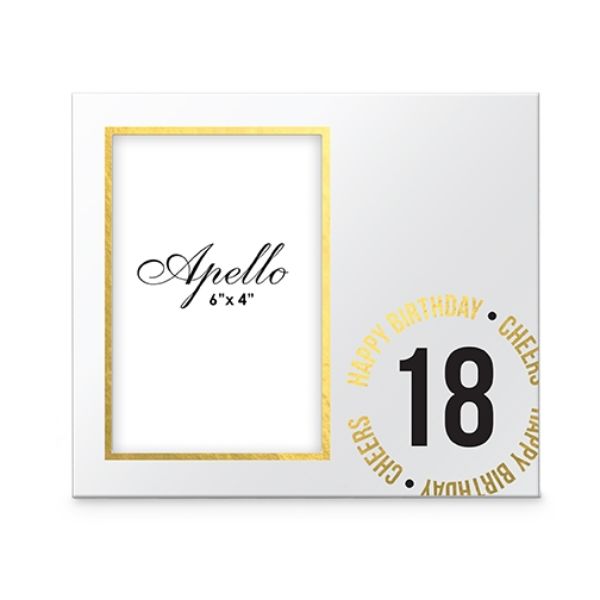 18TH BIRTHDAY CHEERS SIDE FRAME - MDF (6 x 4")