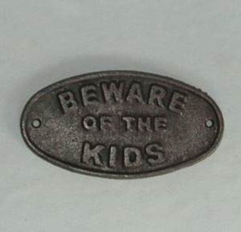Beware The Kids Plaque (17cm)