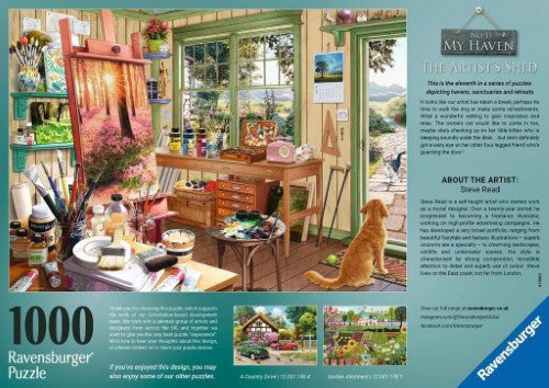 Jigsaw Puzzle - Ravensburger My Haven Artist's Shed (1000pcs)