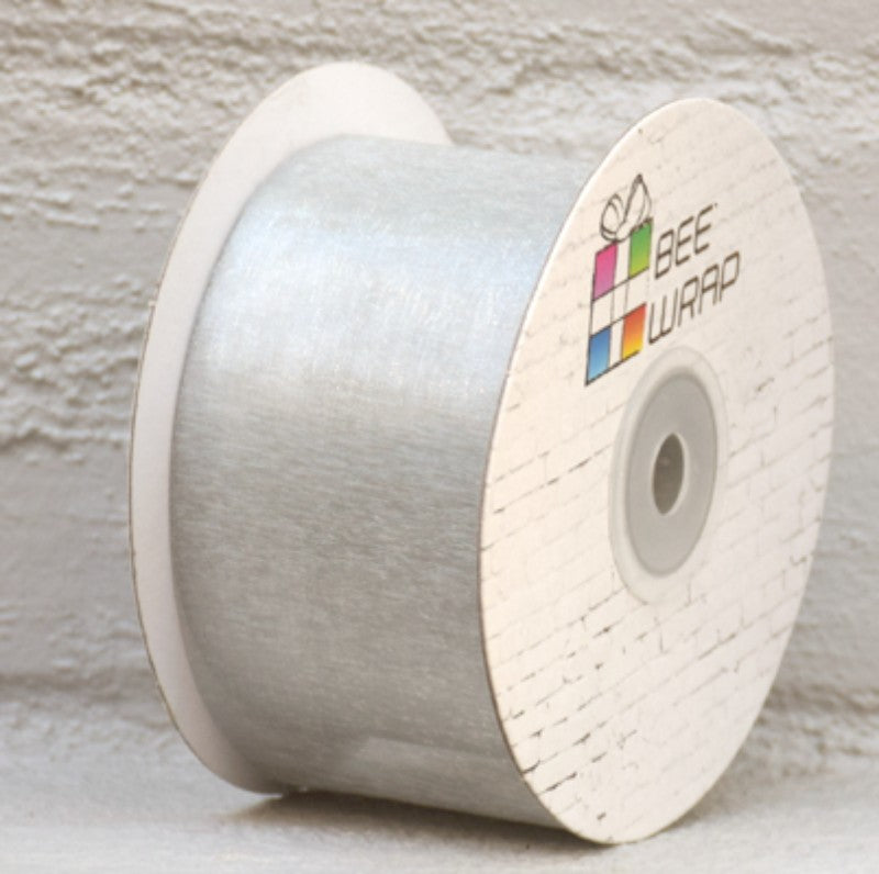 Organza Ribbon -  50mm x 50mtrs SILVER