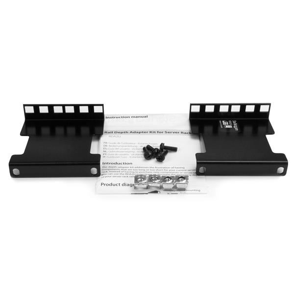 Rail Depth Adapter Kit 2U for Server Racks, enabling flexible mounting for various equipment sizes and efficient cable management.
