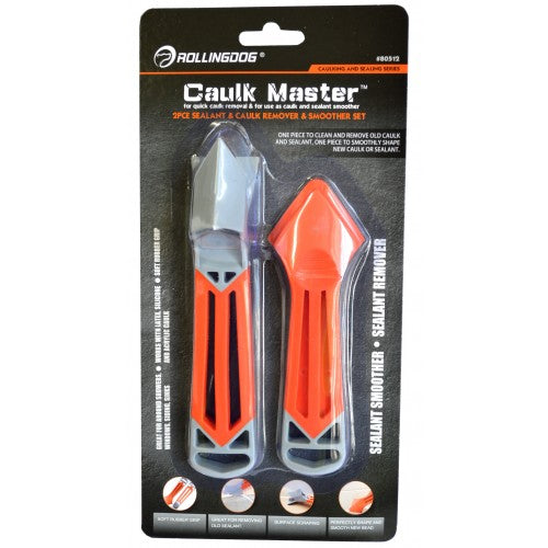2-piece caulk tools set with remover and rolling dog finisher for perfect caulking and professional-grade results.