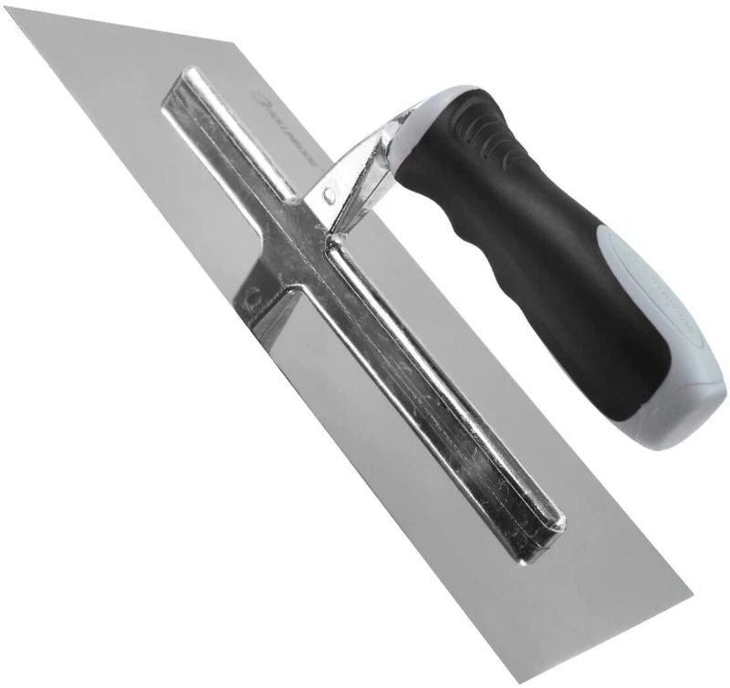 Rolling Dog plastering trowel 280mm x 115mm with ergonomic handle for smooth wall finishes and reduced hand fatigue.
