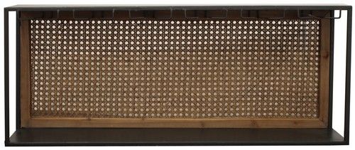 Rattan / Steel Wine Rack - Large