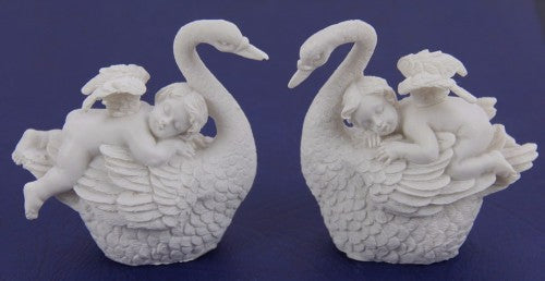 Cherub On Swan Set of 4