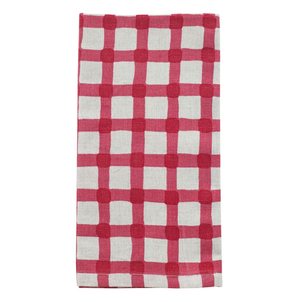 Napkin Set - Gingham Napkin Red (Set of 4) - Raine and Humble