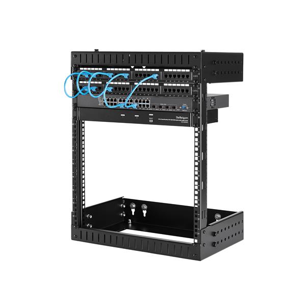 12U Wall-Mount Server Rack - Adjustable Depth 30.5cm to 50cm, Supports 198 lbs, Ideal for Server Rooms