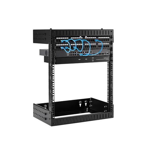 12U Wall-Mount Server Rack - Adjustable Depth 30.5cm to 50cm, Supports 198 lbs, Ideal for Server Rooms