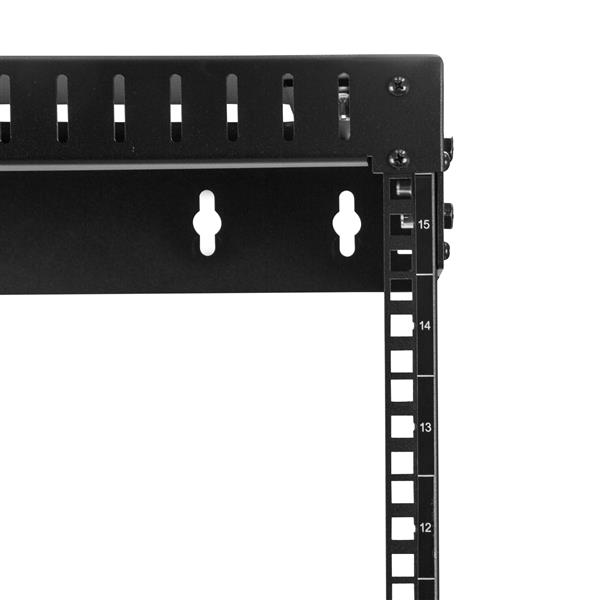 15U adjustable depth wall-mount server rack, holds up to 198 lbs, ideal for organizing home or office networking equipment.