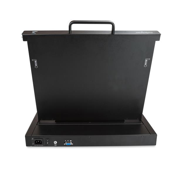 Rackmount KVM Console 1U features a 17" LCD, USB keyboard, and touchpad for efficient server management in a compact design.