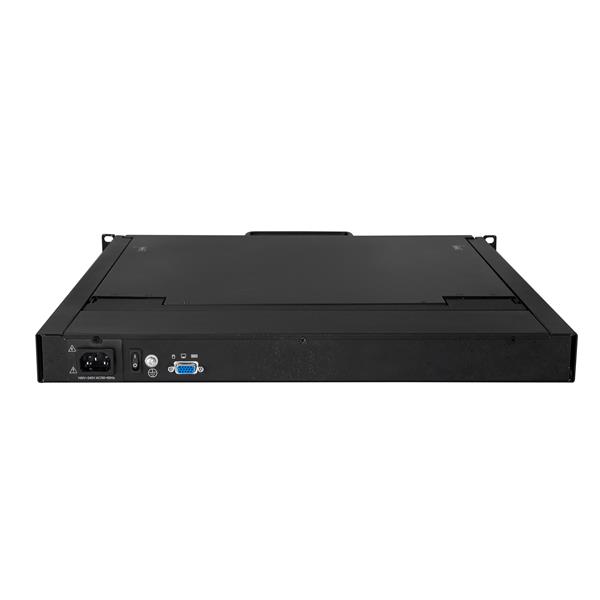 19-inch 1U KVM console with LCD display and built-in keyboard for efficient server management in tight rack spaces.