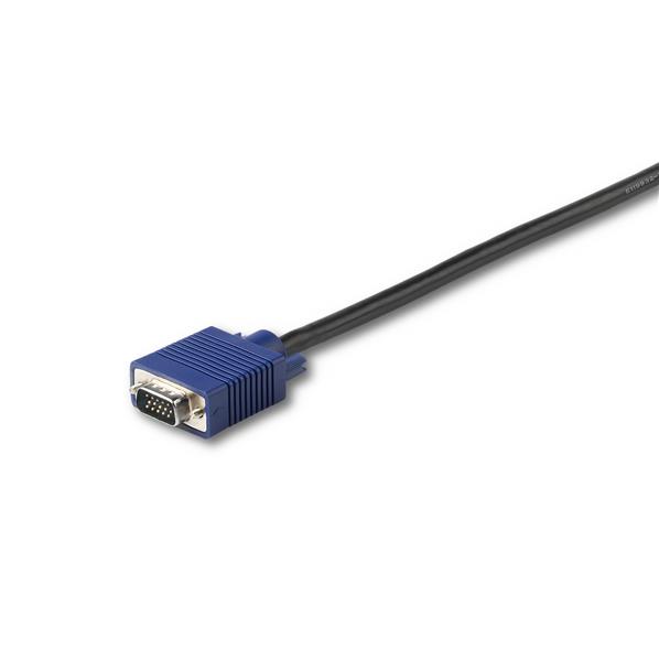3m USB KVM cable with VGA connector, supports 1920x1200 HD for seamless server management in rackmount consoles.