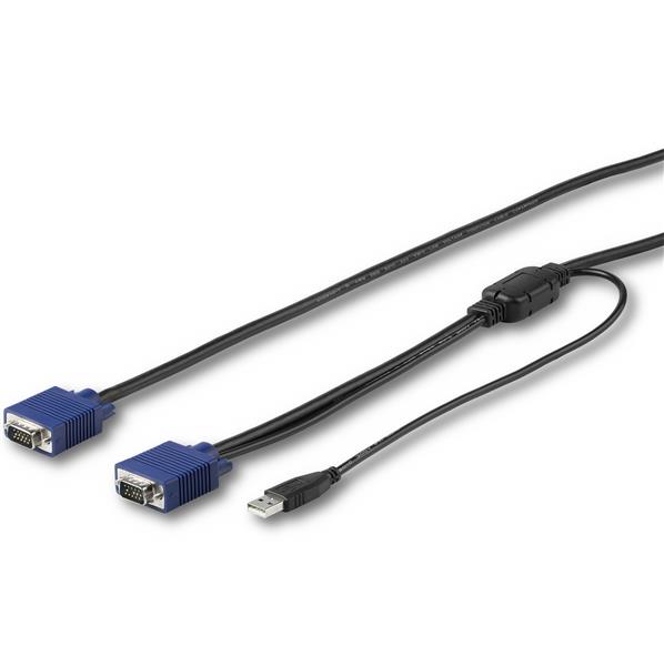 3m USB KVM Cable connecting servers to rackmount consoles, supports 1920x1200 HD for clear visuals and reduced clutter.