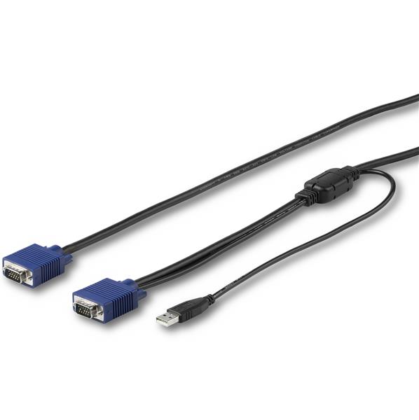 1.8m USB KVM Cable for connecting VGA and USB servers to rackmount consoles, supporting 1920x1200 HD resolution.
