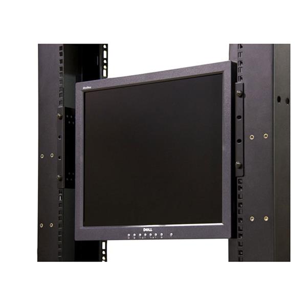 Universal VESA mounting bracket for 19in rack, supports 75mm & 100mm monitors, ideal for LCD and touch screens.