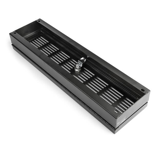 3U rack-mount security cover with locking key, hinged access design for server racks, enhances equipment protection.