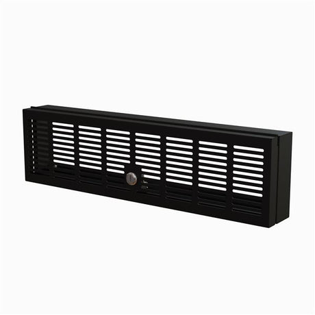 3U Rack-Mount Security Cover with Locking Key designed for server racks, featuring hinged access and slotted holes for cooling.
