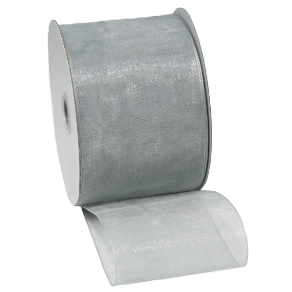 Ribbon Woven edge Organza Silver