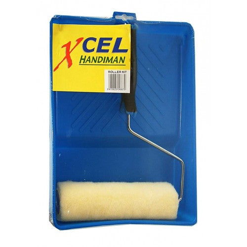 Paint Roller Kit with 230mm roller, durable handle, and tray for smooth, efficient painting on various surfaces.
