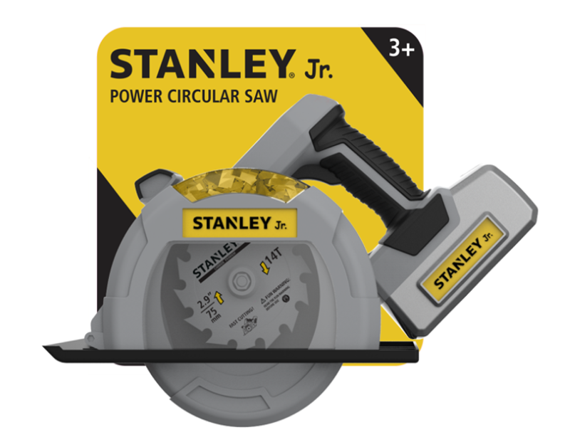 Battery Operated Chain Saw 2.0 by Stanley Jr for kids, featuring realistic sounds and motion for imaginative outdoor play.