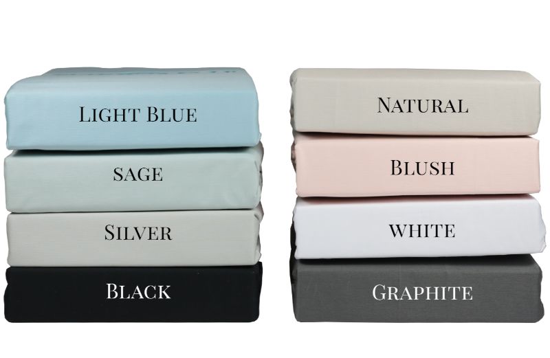 Super King Sheet Set in Sage, 300TC cotton, designed for deep mattresses with a 50cm drop, includes flat and fitted sheets plus pillowcases.