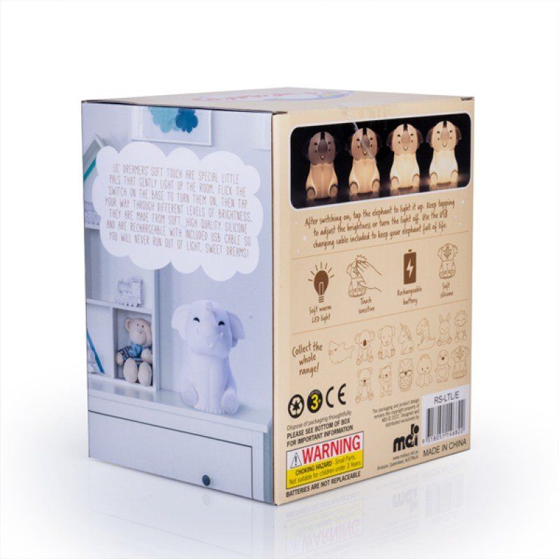 LED Light - Lil Dreamers Elephant Soft Touch (14cm)