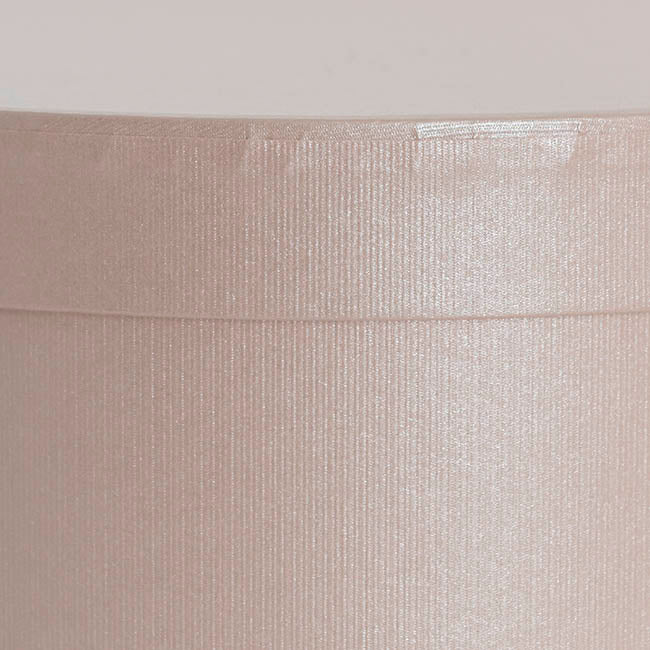 Gift Flower Box Ribbed Round Blush Pink Set 2