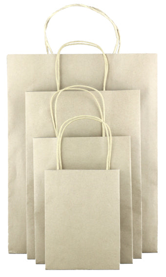 Kraft Bag in Natural Pack of 25 120gsm. 20x11x26cmH.