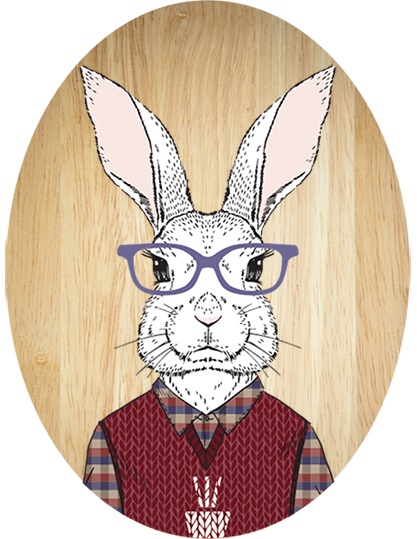 Eco-friendly plywood wall art featuring a charming rabbit silhouette, perfect for brightening any child's room or living space.