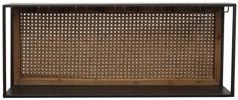 Rattan / Steel Wine Rack - Large