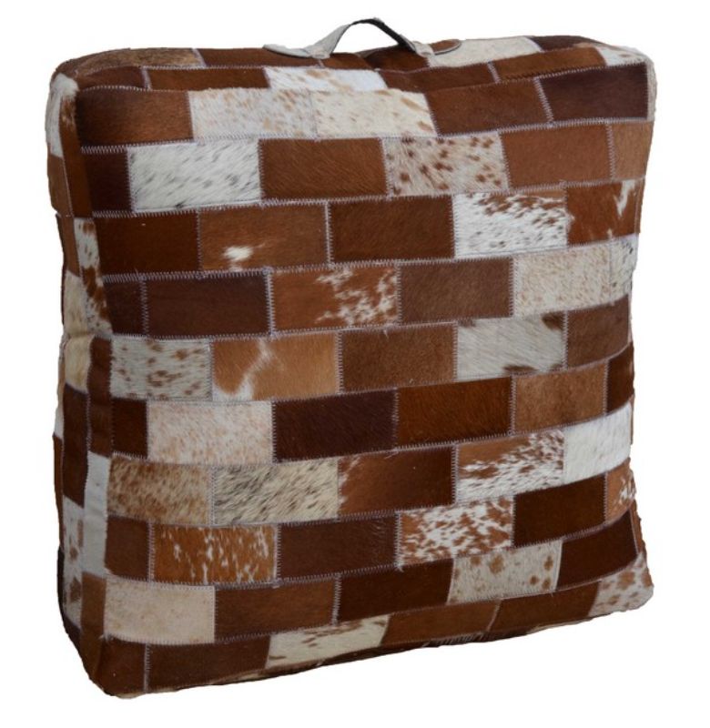 Leather Goat Skin Puff - Ottoman