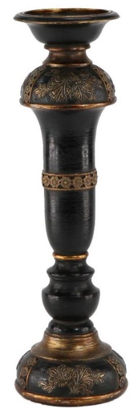 Candle Holder -Antiqued Black / Gold - 38 x 11.5cm