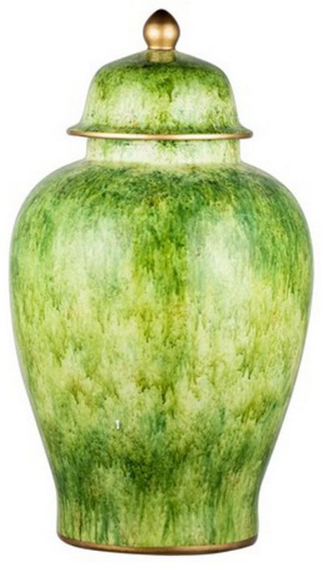 Green Ceramic Jar with Lid - 60cm